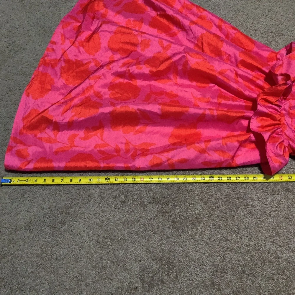 Kate Spade X Target Floral Peplum Sleeveless Midi Dress Size 00 New Pink Orange - Picture 8 of 13